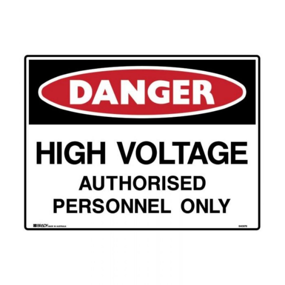 Picture of DANGER - HIGH VOLTAGE AUTHORISED PERSONNEL SIGN 600MM (W) X 450MM (H) METAL