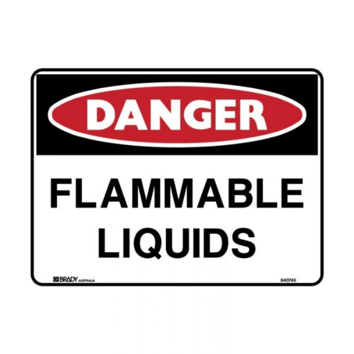 Picture of DANGER FLAMMABLE LIQUIDS SIGN 250MM (W) X 180MM (H) SELF ADHESIVE VINYL