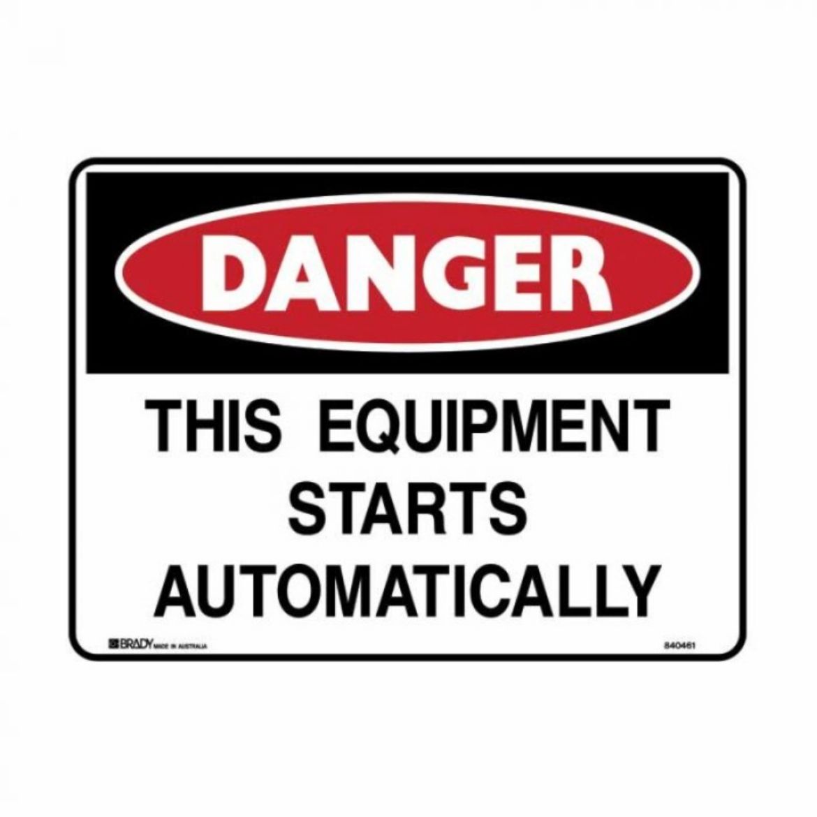 Picture of DANGER - THIS EQUIPMENT STARTS AUTOMATICALLY SIGN 450MM (W) X 300MM (H) POLYPROPYLENE