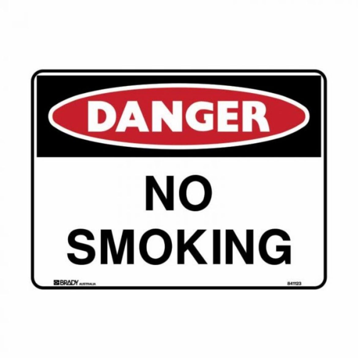 Picture of DANGER - NO SMOKING SIGN 250MM (W) X 180MM (H) SELF ADHESIVE VINYL