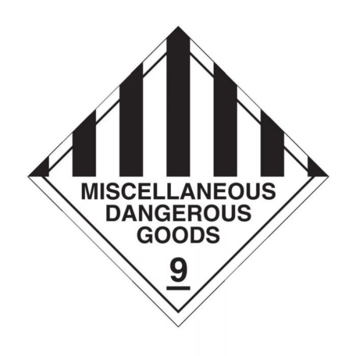 Picture of MISCELLANEOUS DANGEROUS GOODS 9 SIGN 270MM (W) X 270MM (H) POLYPROPYLENE