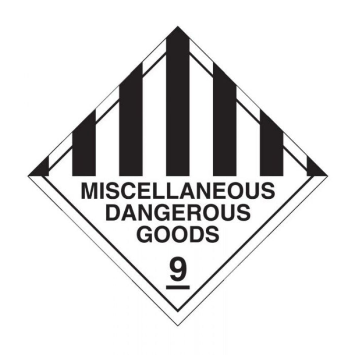 Picture of MISCELLANEOUS DANGEROUS GOODS 9 SIGN 100MM (W) X 100MM (H) PAPER LABELS