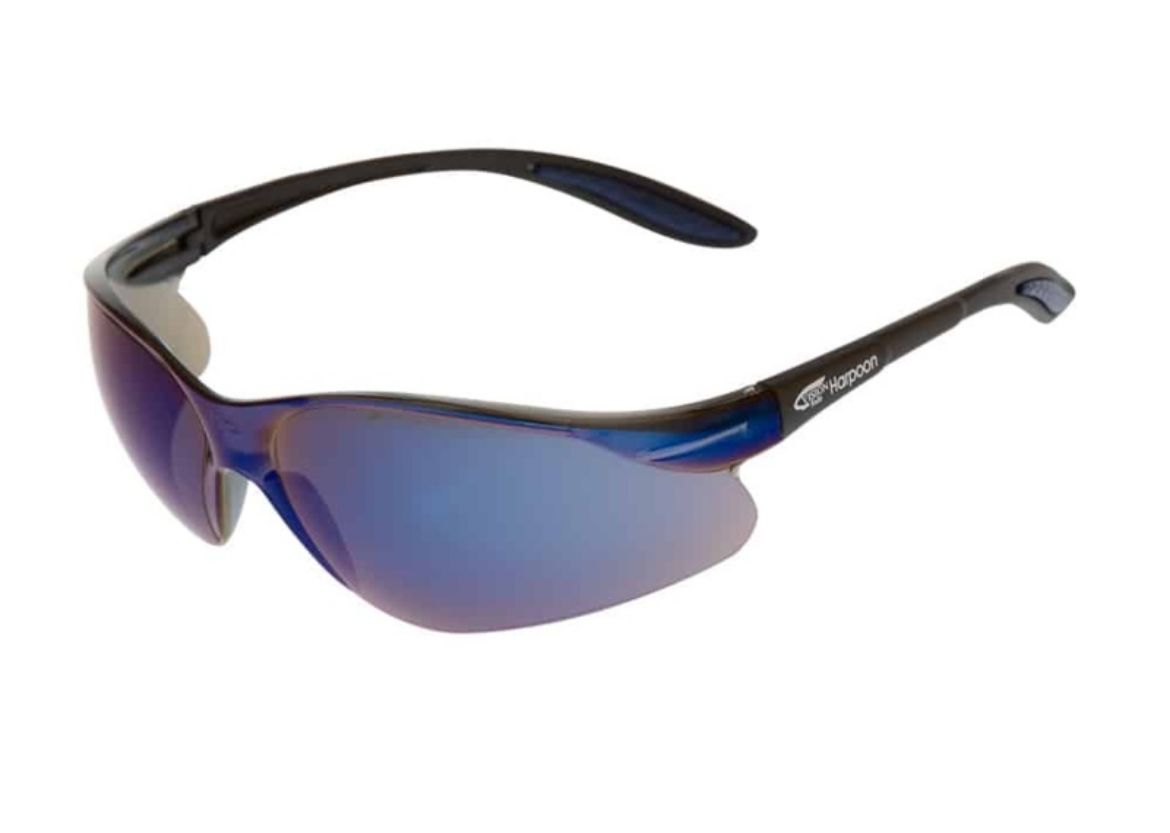 Picture of HARPOON BLACK FRAME BLUE MIRROR LENS SAFETY GLASSES