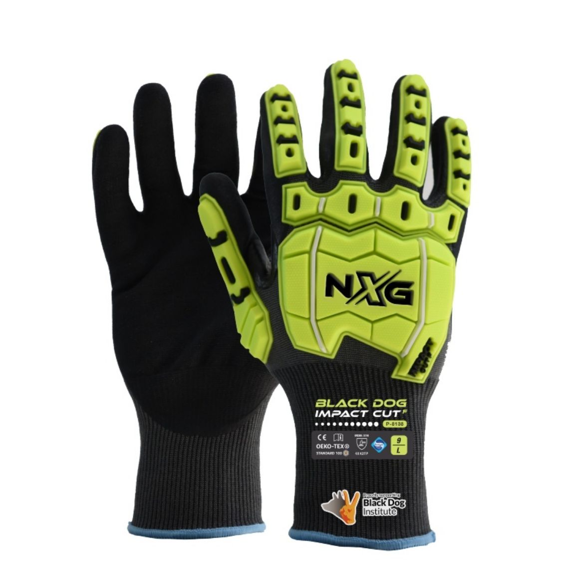 Picture of GLOVES, NXG BLACK DOG IMPACT CUT F.  AVAILABLE IN SIZES 7 - 13