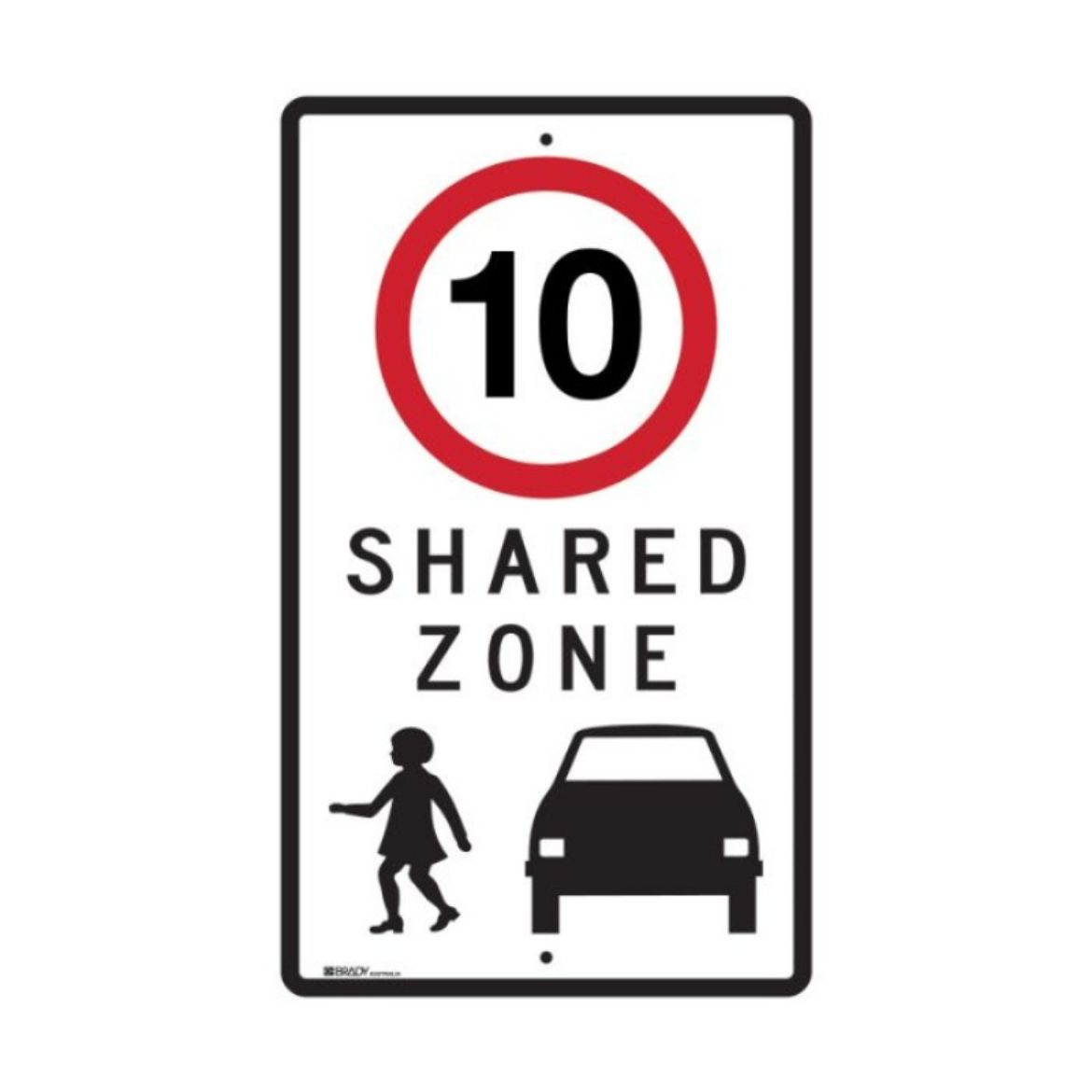 Picture of REG 10 SHARED ZONE SIGN 450MM (W) X 750MM C1 REFLECTIVE ALUMINIUM