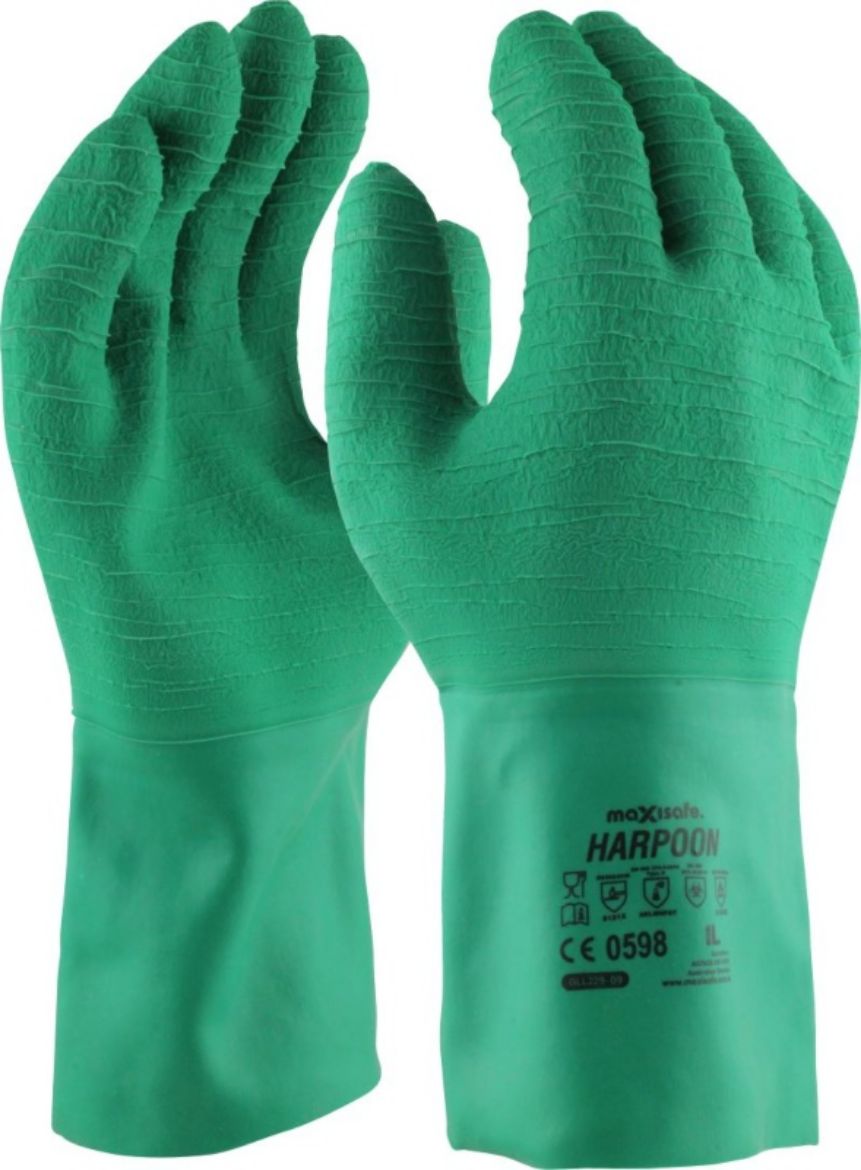 Picture of HARPOON LATEX HEAT & COLD RESISTANT GAUNTLET GLOVE - MEDIUM