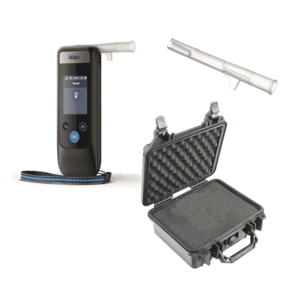 Picture of ALCOTEST 7000 MOUTHPIECE & STORAGE BUNDLE - DRAEGER ALCOTEST 7000 + 100 x MOUTHPIECES + PELICAN 1200 STORAGE CASE