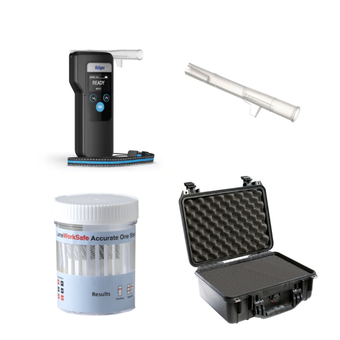 Picture of ALCOTEST 6000 MOBILE DRUG & ALCHOL URINE TEST KIT - DRAEGER ALCOTEST 6000 + 100 X MOUTHPIECES + 10 x ACCURATE ONE STEP URINE CUPS + PELICAN 1450 STORAGE CASE