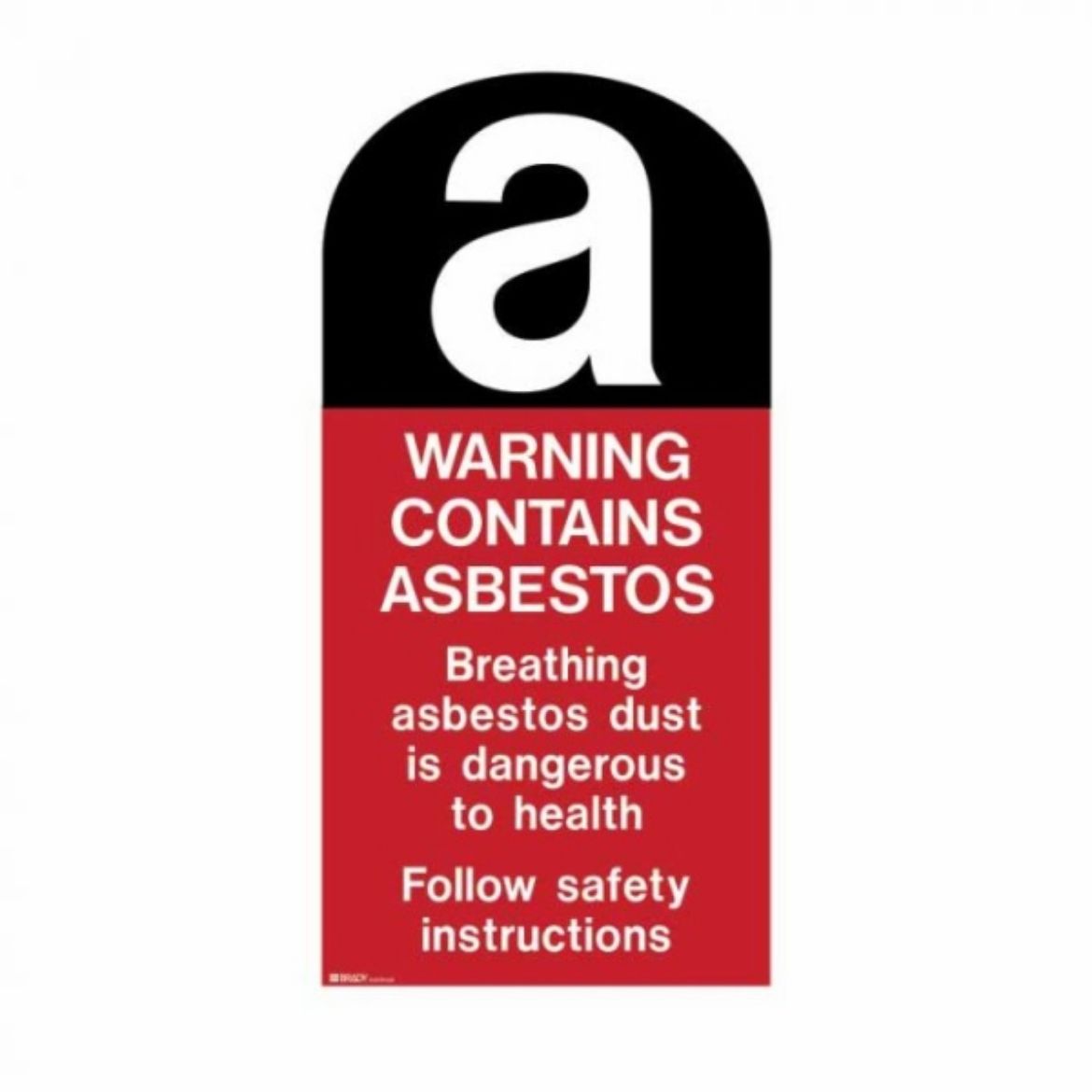 Picture of 862903 - ASBESTOS SIGN WARNING 40MM (W) X 75MM (H) SELF ADHESIVE VINYL